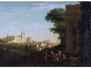 Claude Gellée, dit Le Lorrain : Vue de Rome avec une scène de prostitution